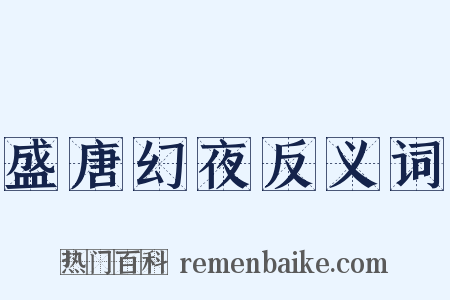 盛唐幻夜反义词是什么意思的图片